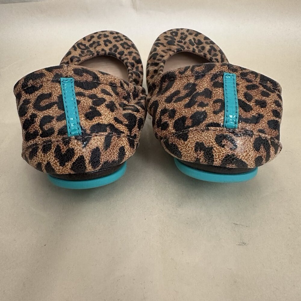 SOLD NEW Tieks by Garrieli Ballet Flats Leopard Leather Teal Soles Women 7 Flexi - Picture 4 of 8